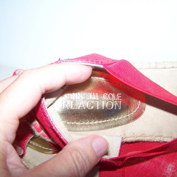Kenneth Cole Reaction Metallic Espadrilles Sandals Sz 7 - Picture 2 of 6